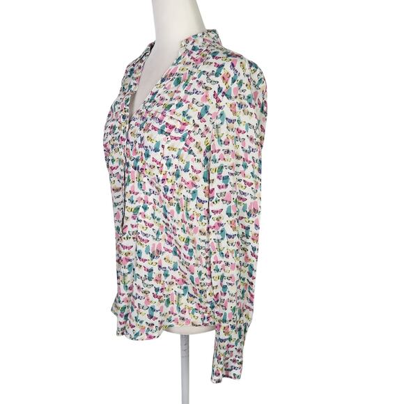 Maeve by Anthropologie white multicolor butterfly print blouse top 0 - Picture 3 of 8